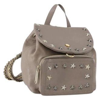 Jimmy Choo London Pre-owned Backpacks, female, Beige, Size: ONE SIZE Pre-owned Leather Backpack