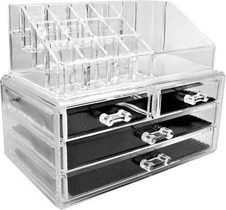 OEM Organizador De Maquillaje Con 4 Cajones Transparentes Y Compartimentos: Sistema De Almacenamiento Para Cosm&eacute;ticos