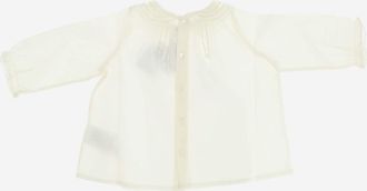 BONPOINT Girls Blouse With Lace Details White Knitwear Sweater