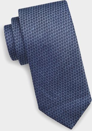 Canali Geometric Woven Silk Tie