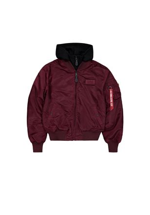 Alpha Industries Bomberjacke ALPHA INDUSTRIES MA-1 D-Tec, Herren, Gr. L, rot (schwarz cherry), Obermaterial: 100% Nylon, Futter: 100% Nylon, Kapuze: 75% Baumwolle, 25%