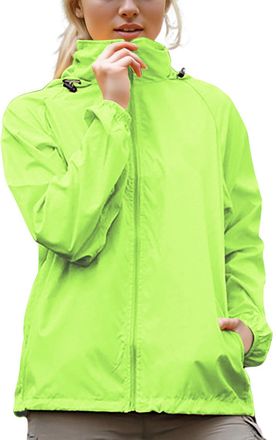 Generic Waterproof Jacket for Women Uk Solid Lightweight Windproof Hooded Thin Raincoat Casual Trendy Outdoor Sport Running Travel Jackets women rain jacket G