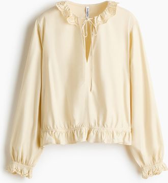 H&M Bluse mit Volants - Yellow