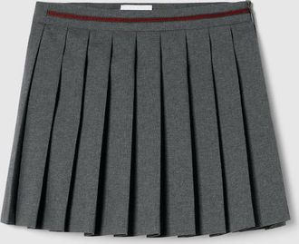 Gucci Kids - Wool Skirt With Embroidery, Grey, Ready-to-wear