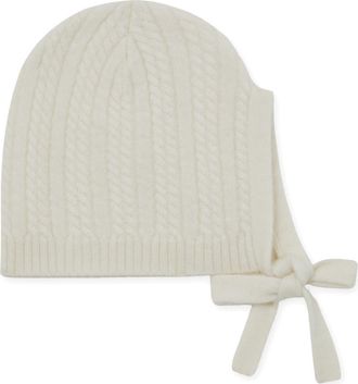 Reiss Storm Chunky Knit Cashmere Beanie with Back Bow in Ivory at Nordstrom