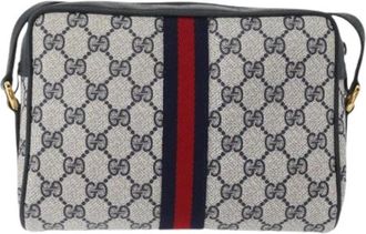 Gucci Pre-owned Vintage Cross Body Bag - Dames - Vintage Schoudertas - Blauw - ONE Size - Leer - Vintage