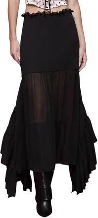 Avec Les Filles Handkerchief Hem Skirt in Black at Nordstrom Rack, Size 12