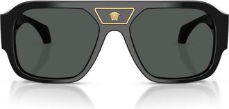 Versace Ve4508U Zonnebril - Heren - Accessoires - Zwart - Maat: 56 MM Zijde