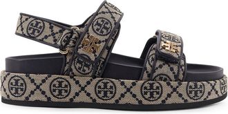 Tory Burch T Monogram Kira Jacquard Fabric Sandals
