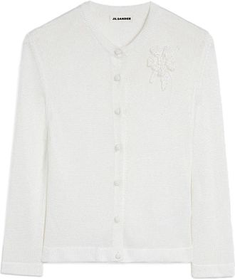Jil Sander Cardigan con ricamo - Bianco