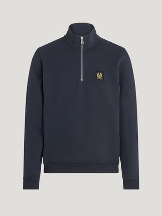Belstaff Belstaff Sudadera Con Cremallera De Un Cuarto para hombre Vellón de algodón Tinta oscura 2XL