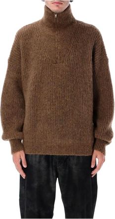 Isabel Marant Dinan Sweater - Heren - Coltruien - Bruin - XS - Wol - Truien & Vesten