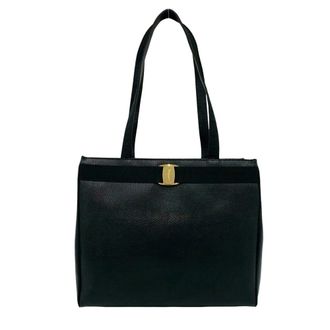 Ferragamo Black Leather Handbag Tote Bag (Pre-Owned)