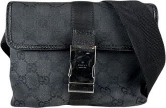 Gucci Black Gg Canvas Fanny Pack (Pre-Owned)