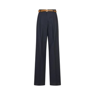 Max Mara Dames, Broeken, Blauw, Maat: XS Katoen