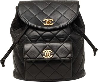 Chanel Black Leather Backpack (Pre-Owned)