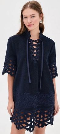 Sea New York Leila Coverup Mini Dress In Navy