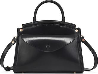 OLD TREND Laurel Genuine Leather Vintage Structured Satchel in Black at Nordstrom