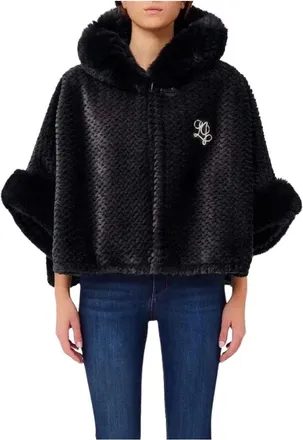 Liu Jo Mantella con cappuccio - Jackets - Mujer - Negro - ONE SIZE
