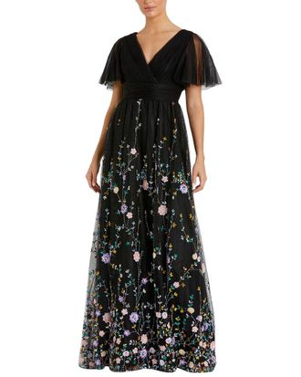 Mac Duggal Faux Wrap Midnight Gown