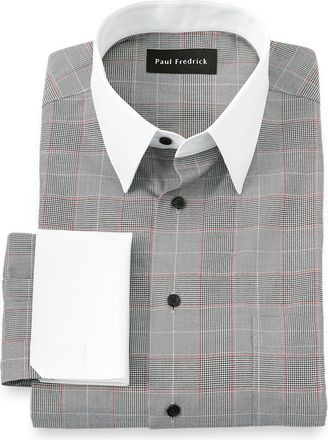 Paul Fredrick Comfort Stretch Non-iron Plaid Dress Shirt