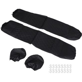 OEM Fundas Universales Para Asientos De Coche, Juego De 4 Piezas Para Asientos Delanteros Con Reposacabezas, Protectores De Cuero Sint&eacute;tico Pu Para Todas 