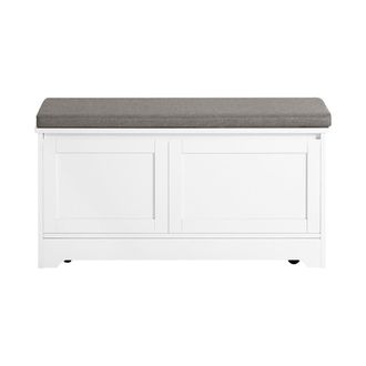 SoBuy Banco para gatos con 2 puertas y 3 boles incorporados mdf blanco