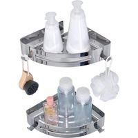 OEM Juego De 2 Estantes Adhesivos Para Ba&ntilde;o, No Requieren Perforaci&oacute;n, De Aluminio Y Acero Inoxidable 304. Incluye Organizador De Ducha, Champ&uacute; Y Cesta De