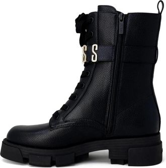 Guess Fl 5Gucfab 21 Veterlaarzen - Dames - Veterlaarzen - Zwart - 41 EU - Leer - Schoenen