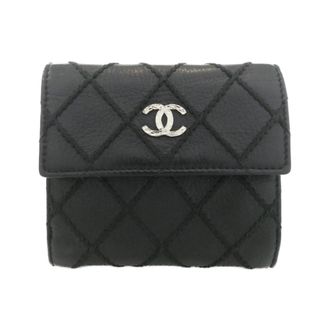 Chanel Black Leather Wallet (Bi-Fold) (Pre-Owned)