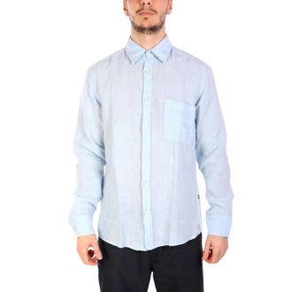 HUGO BOSS Heren, Overhemden, Blauw, Maat: XL Linnen