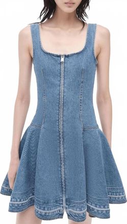 SIMKHAI Eleodra Denim Mini Dress In Zanpa