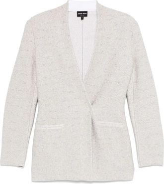 Giorgio Armani Dubbelrijige blazer met drukknoopsluiting - Dames - Blazers - Grijs - M - Jassen