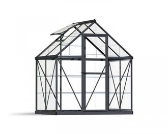 Palram Greenhouse Harmony 6 x 4 - Polycarbonate - L126 x W185 x H208 cm, Grey