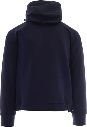 Ballantyne Mens Hooded Technical Sweatshirt Navy Cotton Fleece Sweatshirts Sweater
