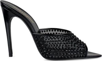 Saint Laurent Blonde Muilezel Sandaal - Dames - Muiltjes - Zwart - 35 1/2 EU - Leer - Schoenen