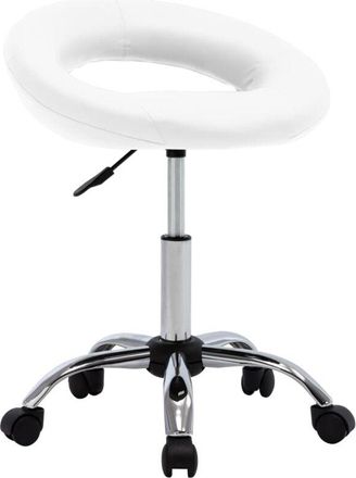 vidaXL Vidaxl - Silla de comedor giratoria cuero sintético blanco