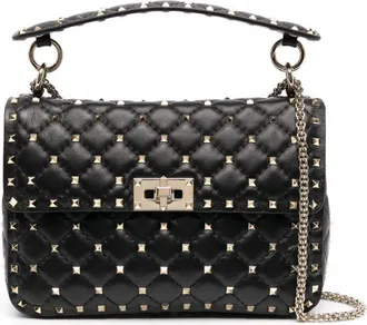Valentino Garavani Black Rockstud Spike Medium Shoulder Bag