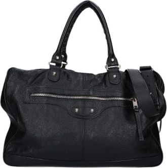 Balenciaga Pre-owned Handbags, male, Black, Size: ONE SIZE Pre-owned Agneau Mini Folder Lambskin Briefcase