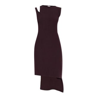 Courr&egrave;ges Oblique Rib Dress - Dames - Korte kleedjes - Rood - M - Polyester - Kleedjes