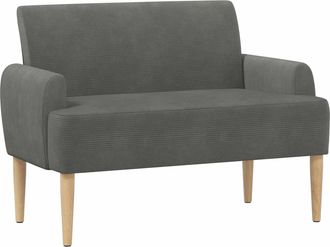 vidaXL Sof&aacute; Amoroso Con Botones Acolchados Gris Oscuro Tela De Pana Vidaxl