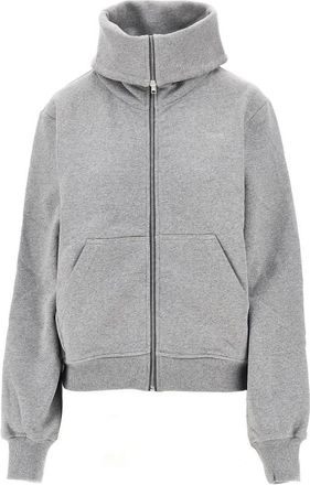 7 For All Mankind Sudadera de cuello alto con cremallera completa - Sweatshirts & Hoodies - Mujer - Gris - L