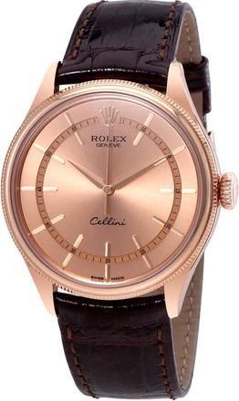 Rolex Cellini Pink Dial 18K Everose Gold Mens Watch 50505PKSBRL