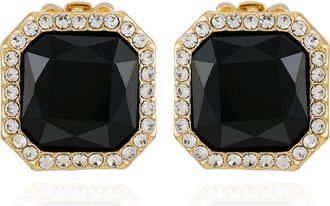 T Tahari Crystal Clip-On Stud Earrings in Gold Tone at Nordstrom Rack