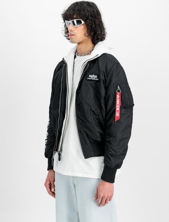 Alpha Industries Bomberjacke ALPHA INDUSTRIES MA-1 D-Tec Sleeve Embroidery, Herren, Gr. M, schwarz-weiss (schwarz, wei&szlig;), Obermaterial: 100% Nylon, Futter: 100% Nylon,