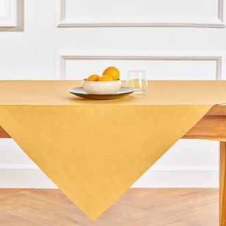 Solino Home Linen Table Throw - Fete, 52 x 52, 52 x 52 in Mustard Yellow at Nordstrom, Size Medium