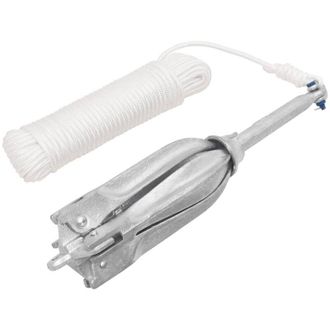 vidaXL Ancla Plegable Cuerda Hierro Fundido Galvanizado Plata 12 Kg Vidaxl