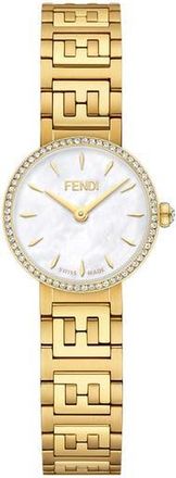 Fendi Forever Fendi Diamond Bracelet Watch, 19mm in Gold/White Mop/Gold at Nordstrom Rack