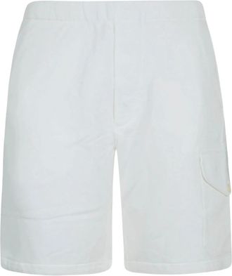 C.P. Company Casual Shorts, male, White, Size: XL Diagonal Raised Fleece Cargo Sweatshorts