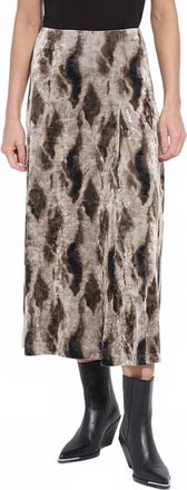 Lyss&eacute; Dominique St Velvet Pleated Skirt In Abstract Obsession